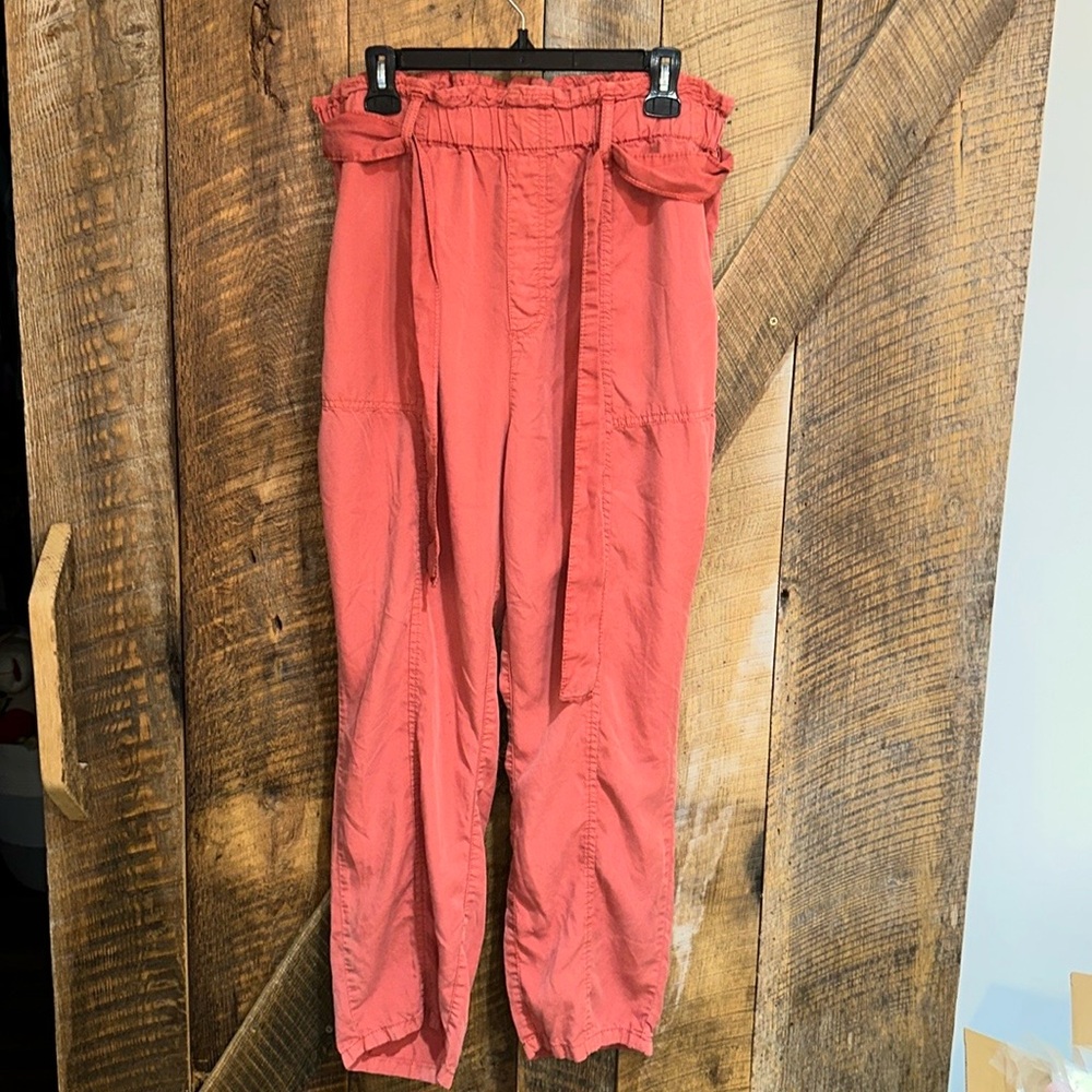 Social Standared Paperbag Waist Coral Pants